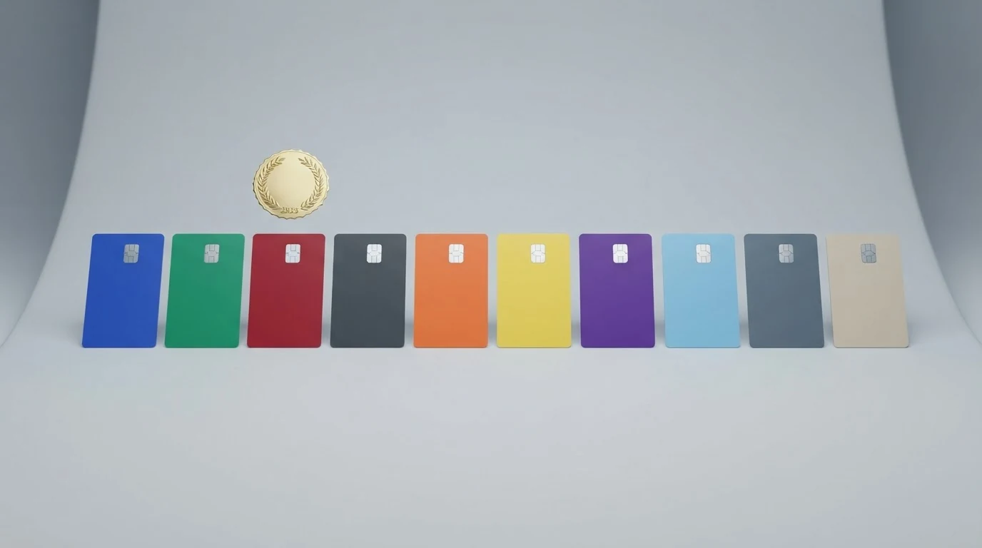 Zehn Casino-Logos in einer Reihe, jedes mit einem farbigen Lizenz-Marker versehen — nur eines trägt die grüne AT-Markierung