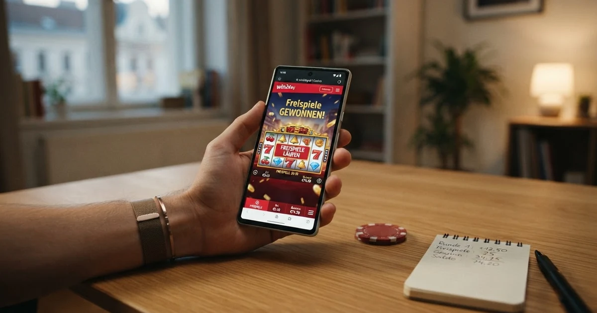 Bildschirm mit einer Übersicht verschiedener Online-Casino-Freispiel-Angebote, dargestellt als Kacheln mit Freispiel-Anzahl und Bedingungen