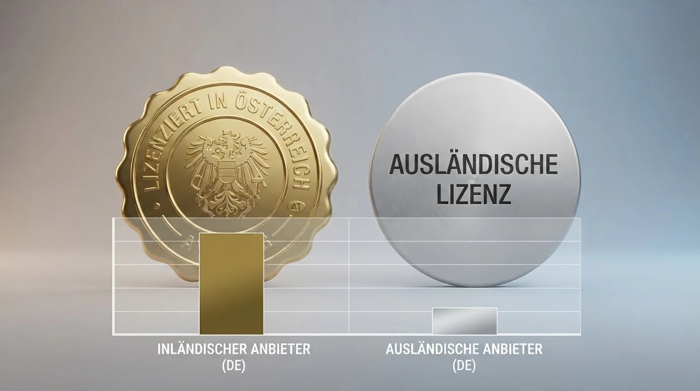 Übersichtstabelle mit Casino-Logos, Lizenzsymbolen und den Kennzahlen Freispiele, Umsatzbedingungen und Einzahlungspflicht