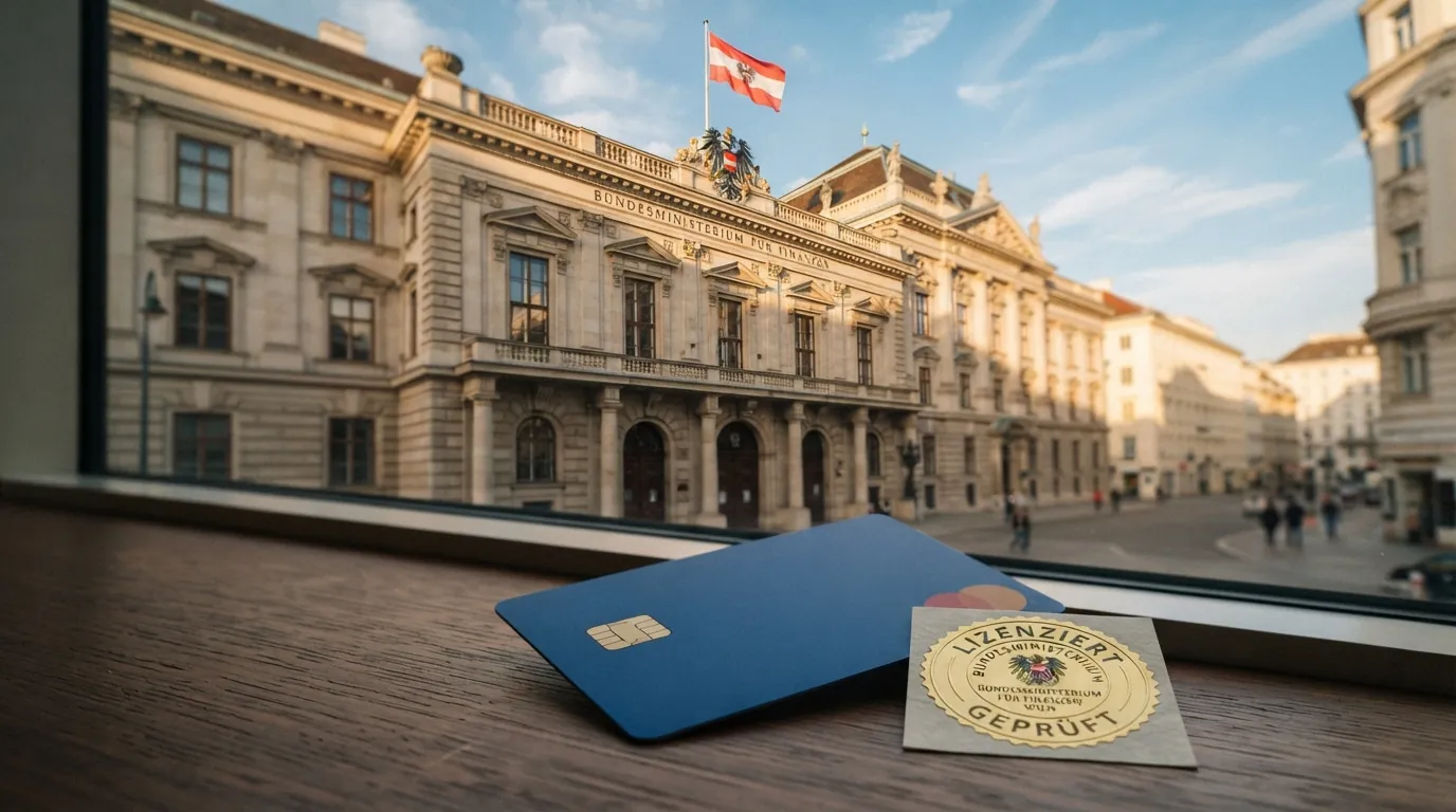 Das offizielle Gebäude des Bundesministeriums für Finanzen in Wien, das Glücksspielkonzessionen nach dem GSpG vergibt