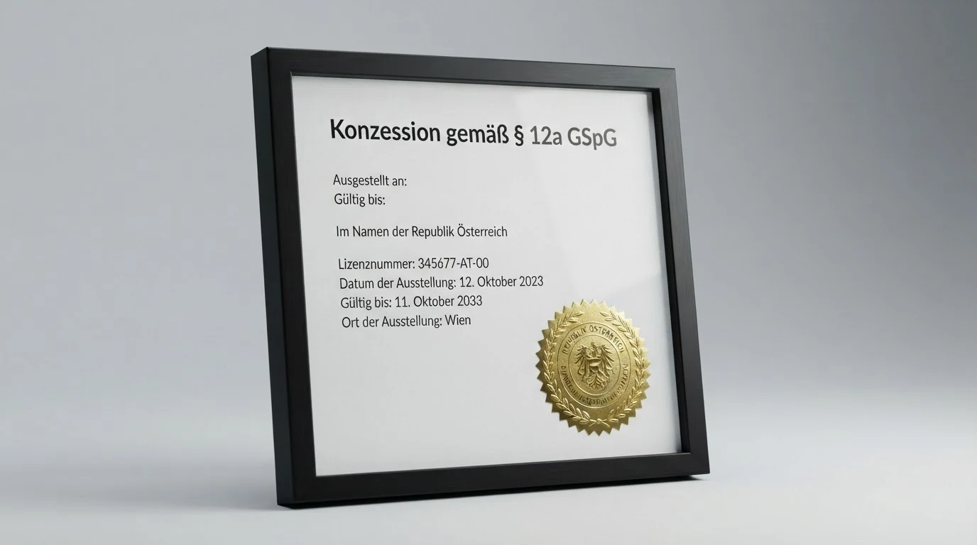 Ein offiziell wirkendes Dokument mit dem Schriftzug „Konzession gemäß § 12a GSpG“, links das BMF-Logo, rechts das win2day-Logo