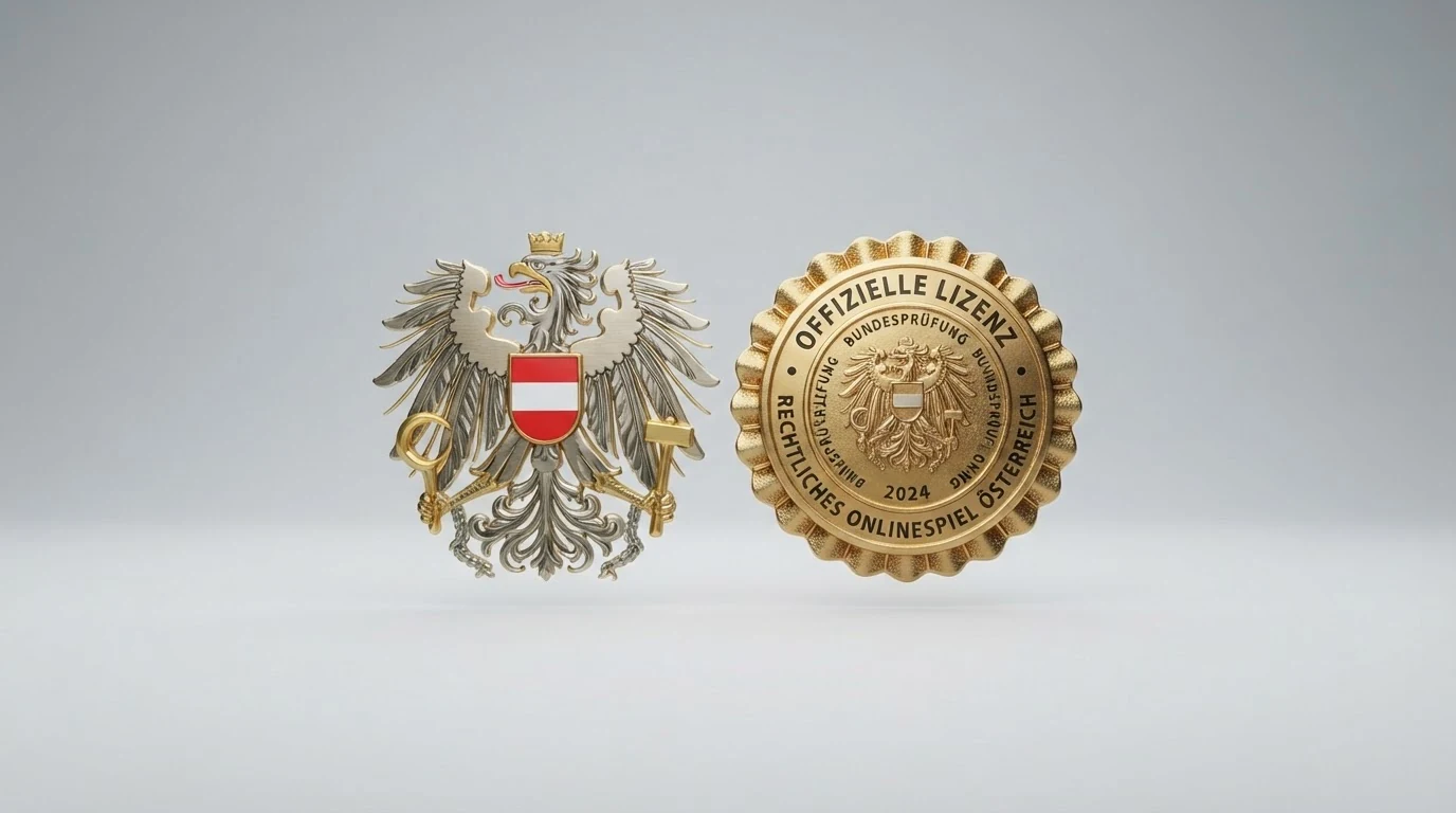 Das win2day-Logo neben dem offiziellen österreichischen Bundesadler mit dem Hinweis auf die GSpG-Konzession