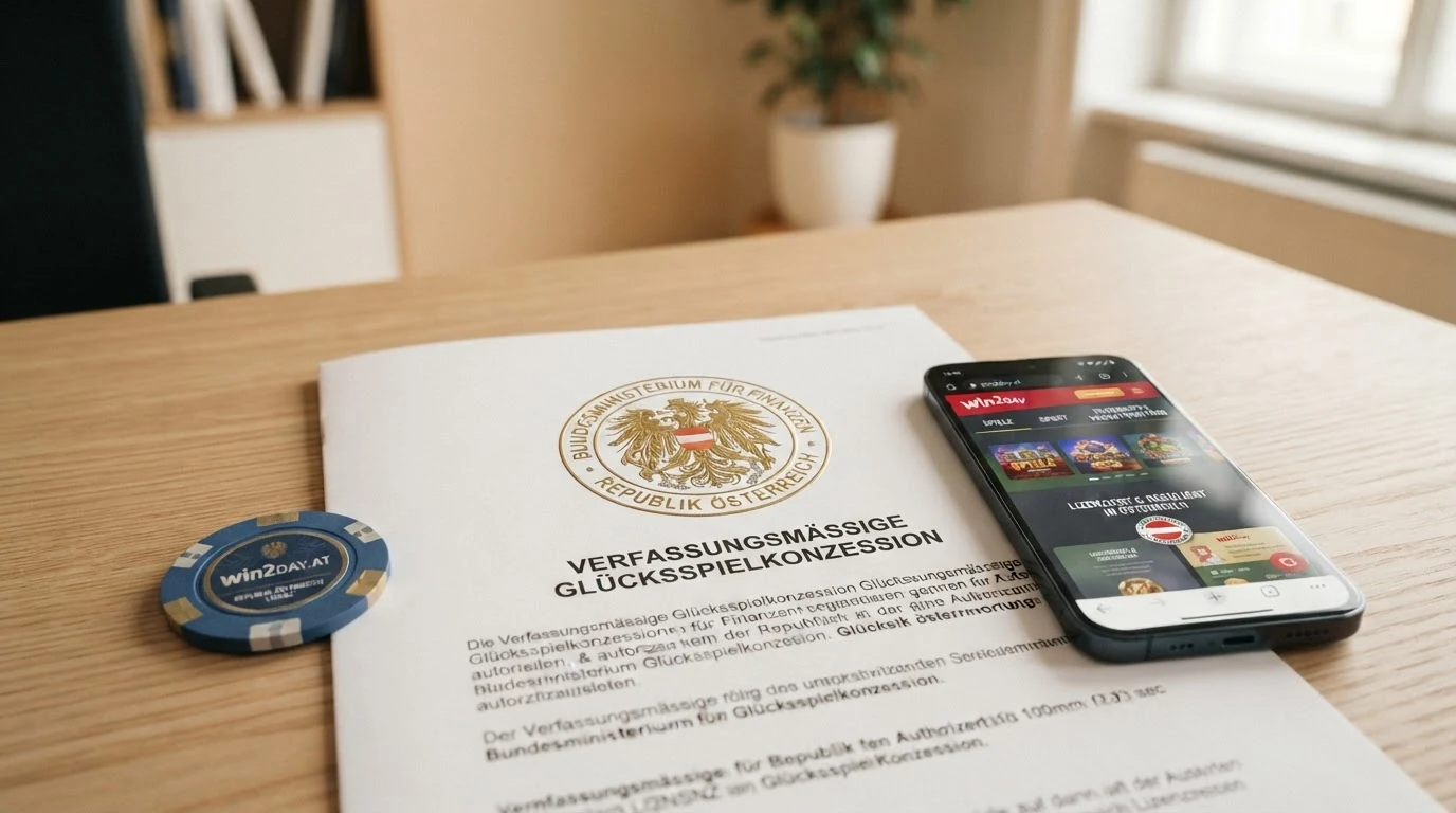 Schematische Gegenüberstellung: das BMF-Konzessionssiegel auf der einen Seite, EU-Lizenzlogos (MGA, Gibraltar) auf der anderen