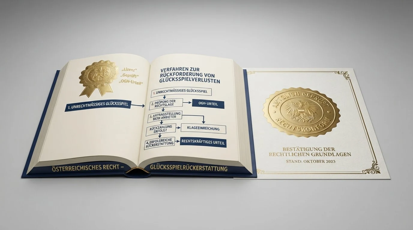 Ein aufgeschlagenes Gesetzbuch mit Markierungen bei § 879 ABGB und § 168 StGB, daneben das OGH-Emblem und ein stilisiertes CJEU-Urteil C-77/24