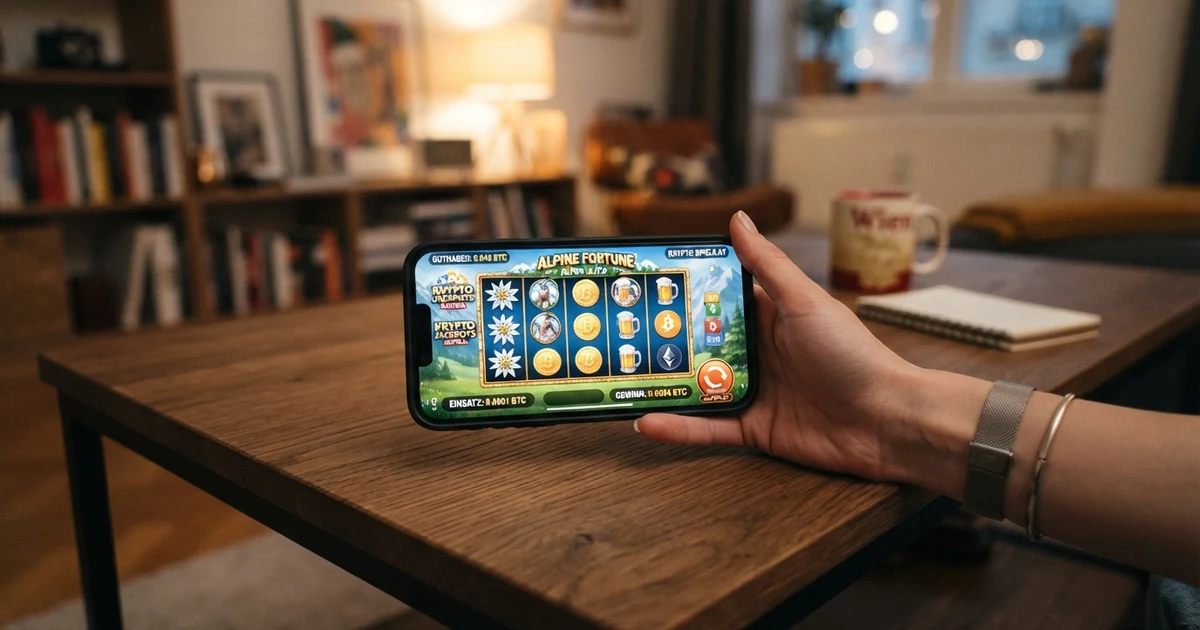 Eine digitale Geldbörse mit USDT-Token neben einer Spieloberfläche eines Online-Casinos, visualisiert auf einem Bildschirm