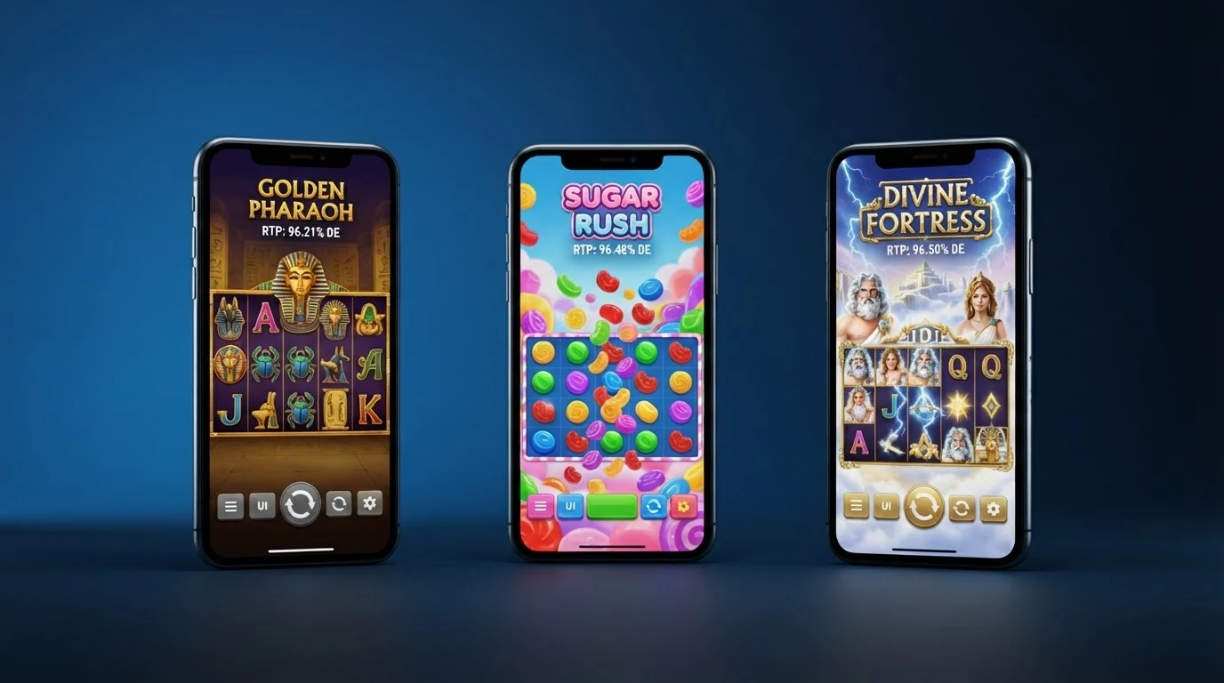 Spielautomaten-Symbole und Hersteller-Logos von Novomatic, Play'n GO und Pragmatic Play