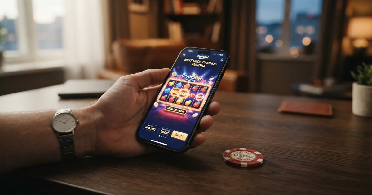 Vergleichstabelle mit zehn USDC-Casinos, ihren Bonusangeboten und Lizenzstatus — nur win2day mit grünem Haken bei der AT-Konzession